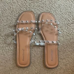 Pierre Dumas Clear Stud Sandals